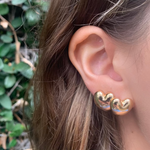 Puffy Gold Heart Studs Stud Earrings Roseark Deux   