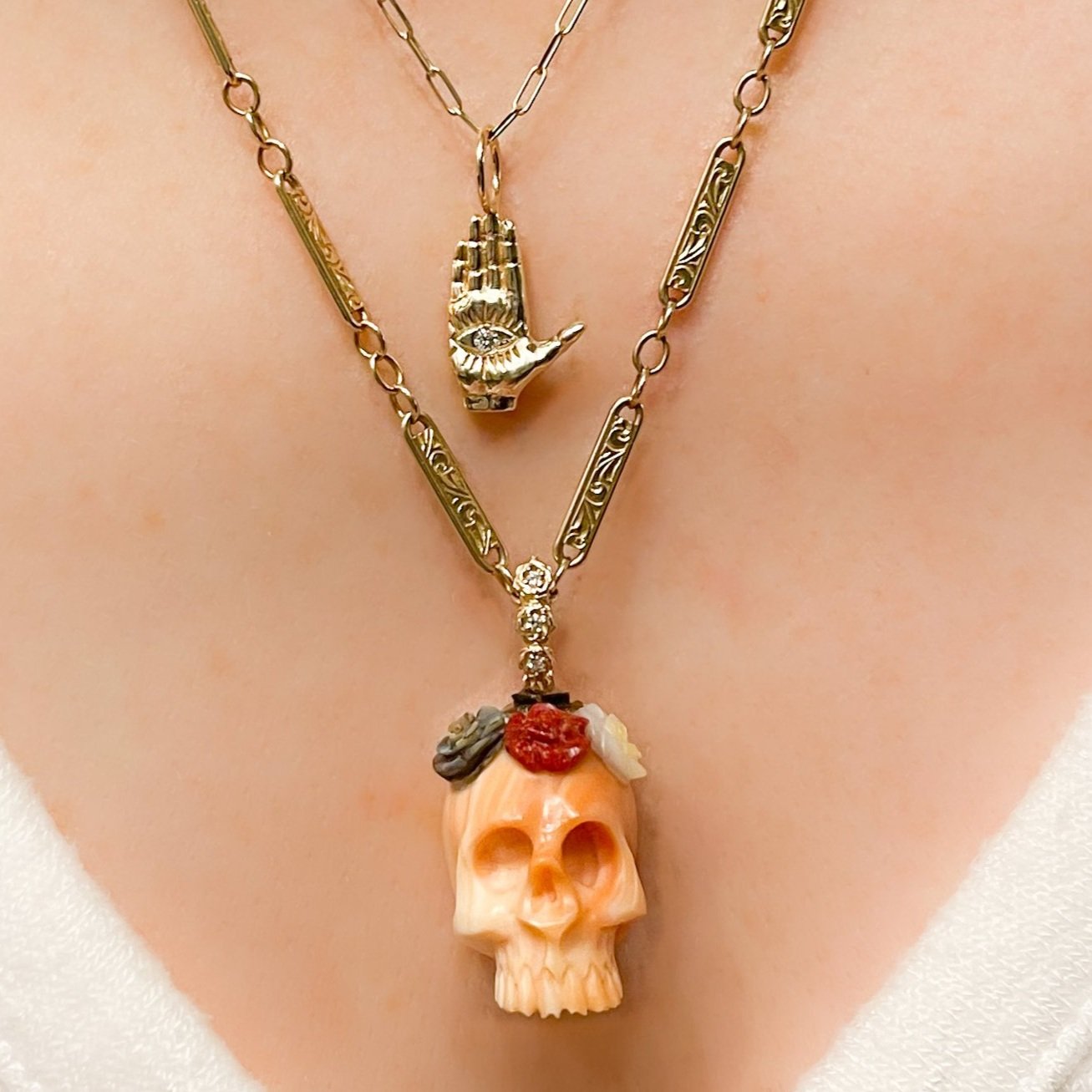 Hamsa LadyFinger Charm Charm Maura Green