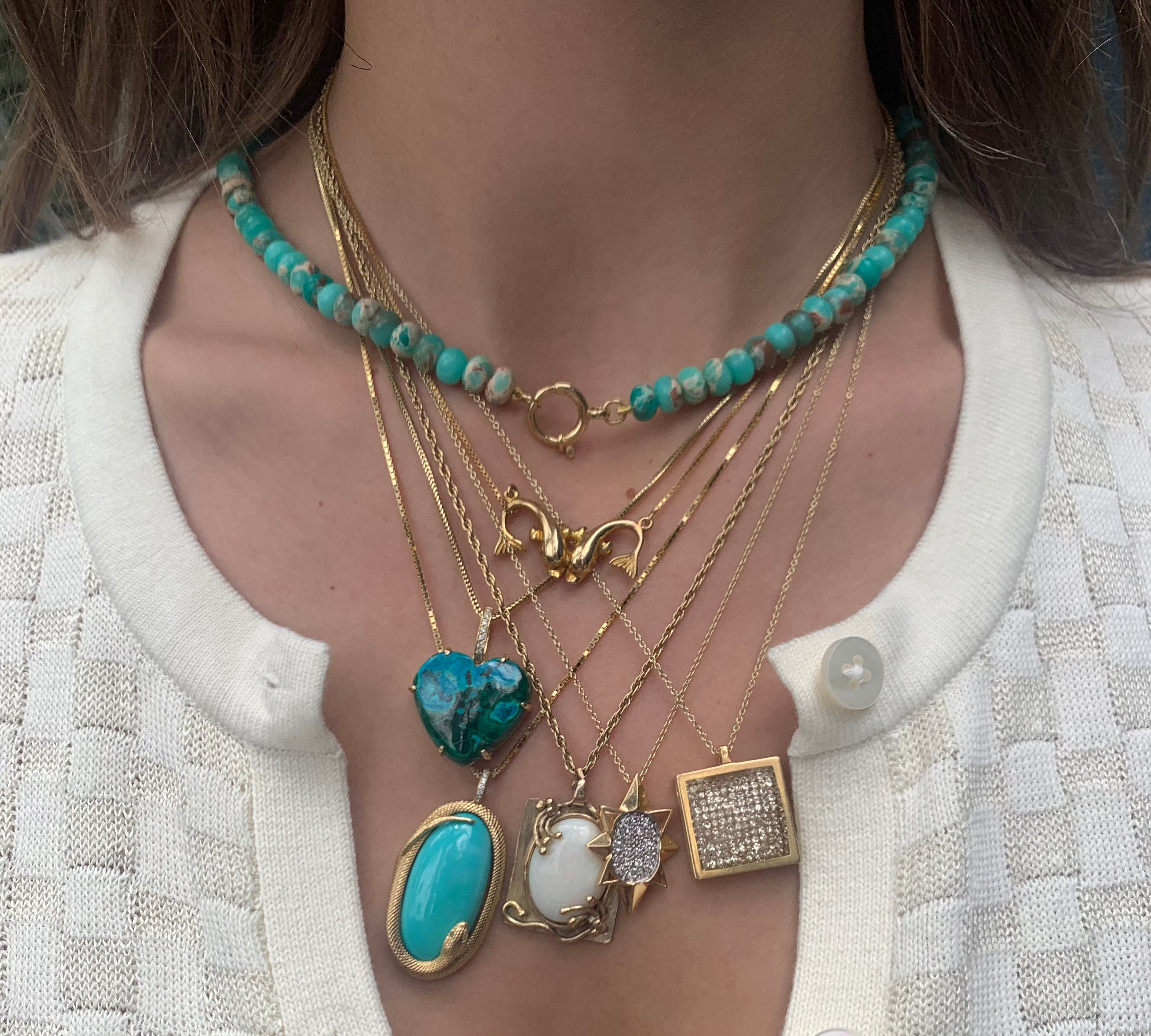 Sleeping Beauty Snake Pendant Pendant Necklace Perez Bitan