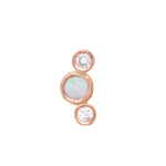 Curved Triple Bezel Opal Diamond Stud Stud Earrings Jaine K Designs
