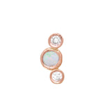 Curved Triple Bezel Opal Diamond Stud Stud Earrings Jaine K Designs