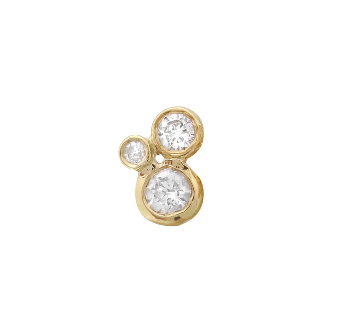Triple Bezel Diamond Earring Stud Earrings Jaine K Designs Single