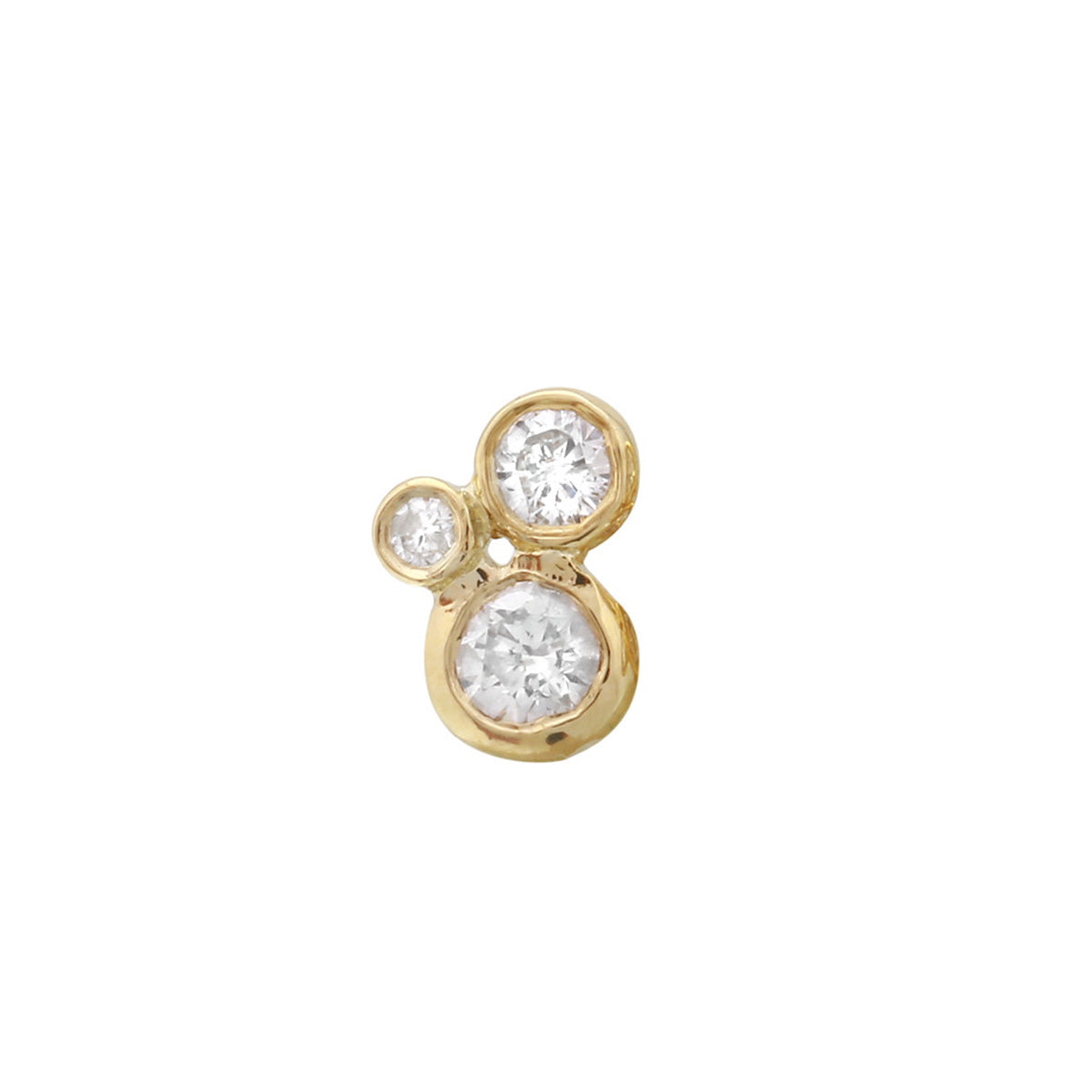 Triple Bezel Diamond Earring Stud Earrings Jaine K Designs Single