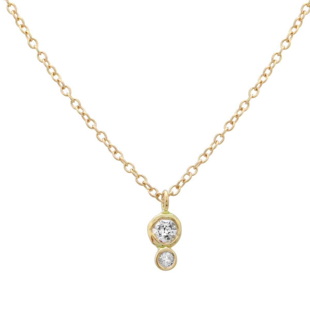 Two Diamond Necklace Choker Choker Necklace Jaine K Designs Yellow Gold