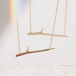 Horizontal Diamond Thorn Necklace Pendant Necklace Elisabeth Bell Jewelry