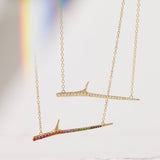 Rainbow Horizontal Thorn Necklace Pendant Necklace Elisabeth Bell Jewelry