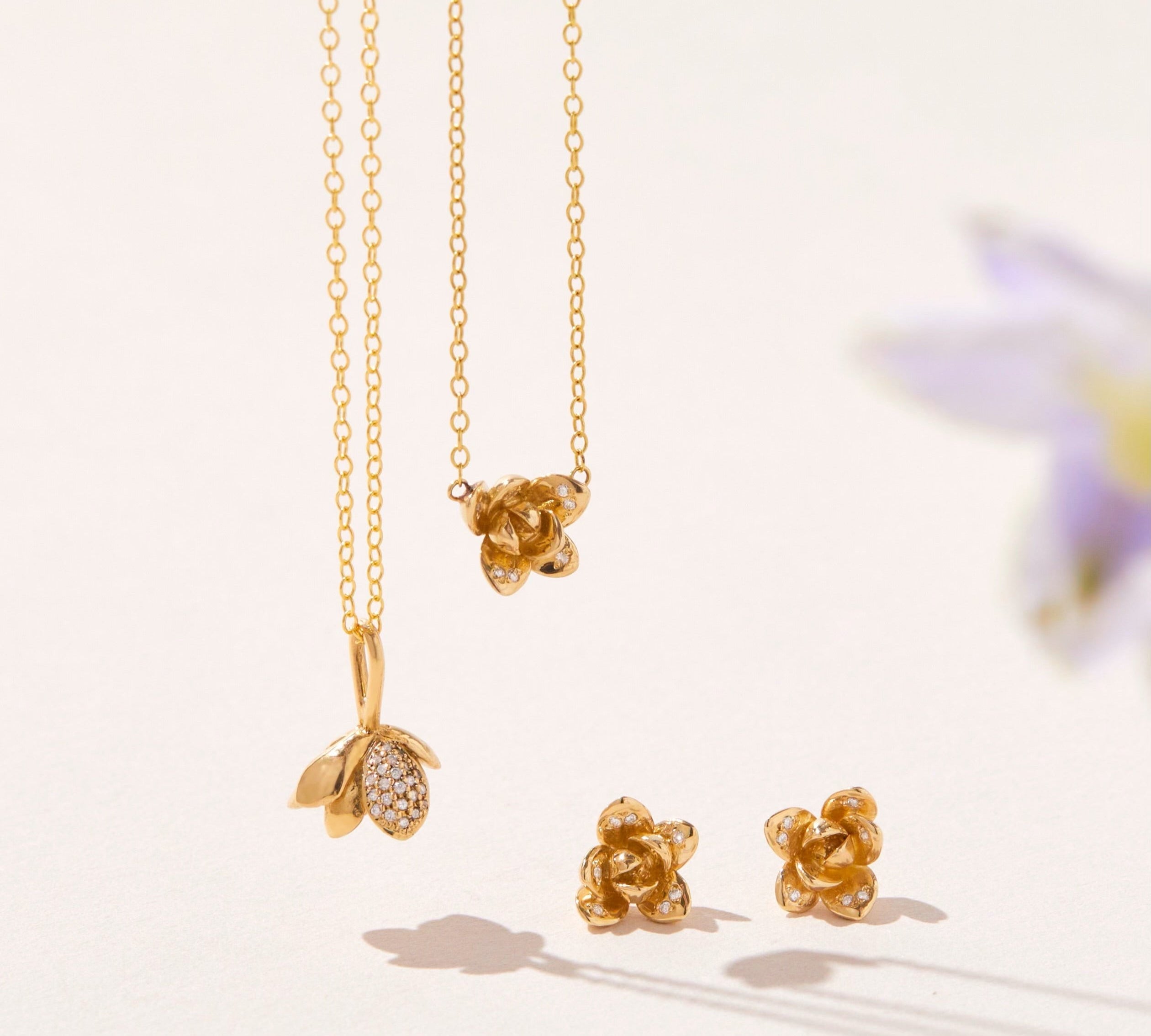 Succulent Charm with Diamonds Charm Elisabeth Bell Jewelry   