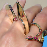 Rainbow Split-Circle Ring Statement Ring Perez Bitan