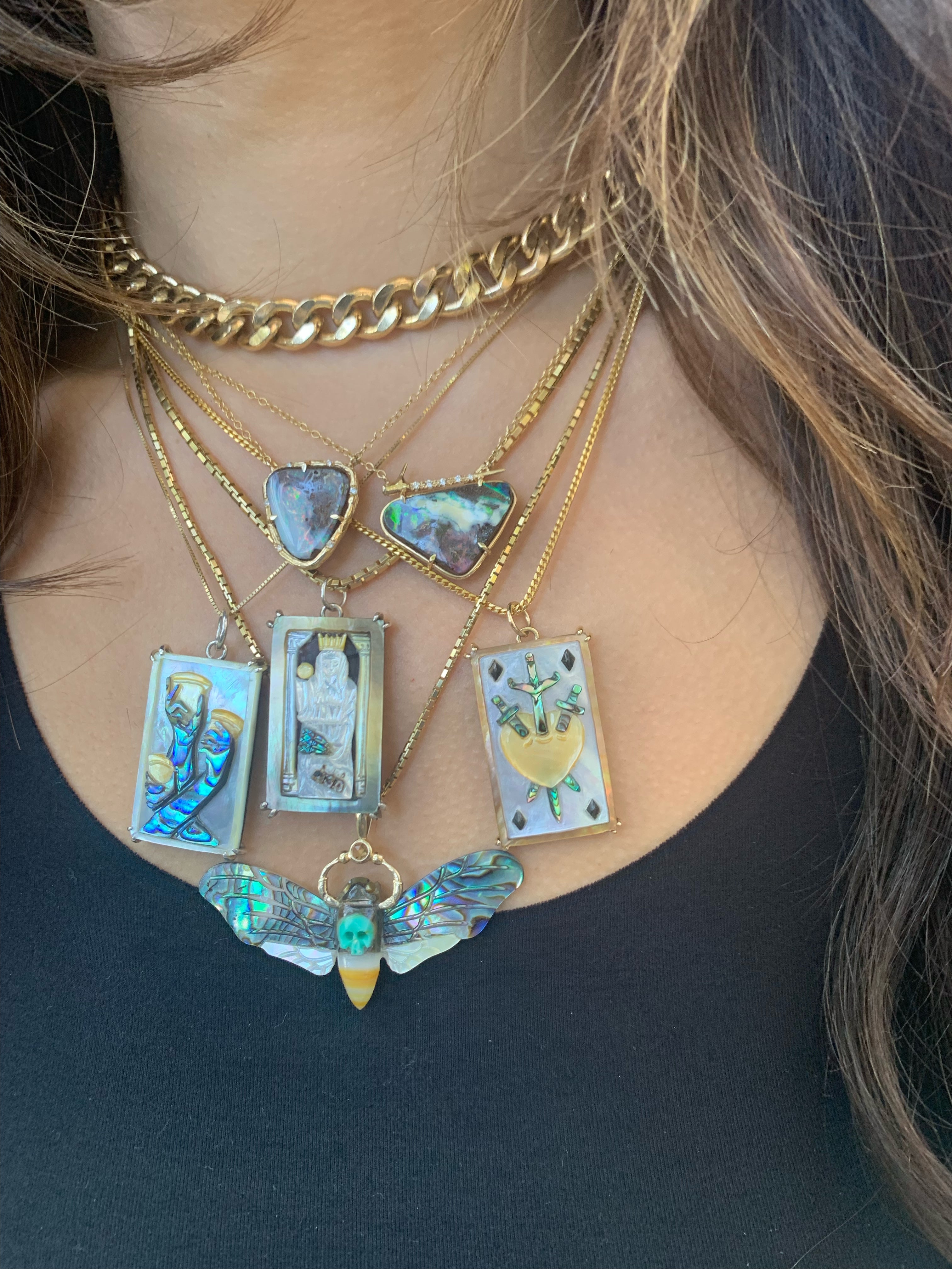 Three of Cups Tarot Charm Charm Maura Green   