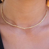 Gold Willow Collar Choker Necklace Elisabeth Bell Jewelry