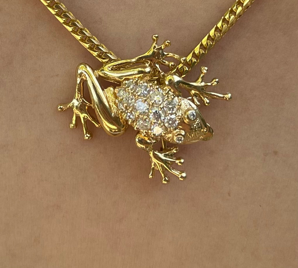 Vintage Frog Pendant Brooch Roseark Vintage