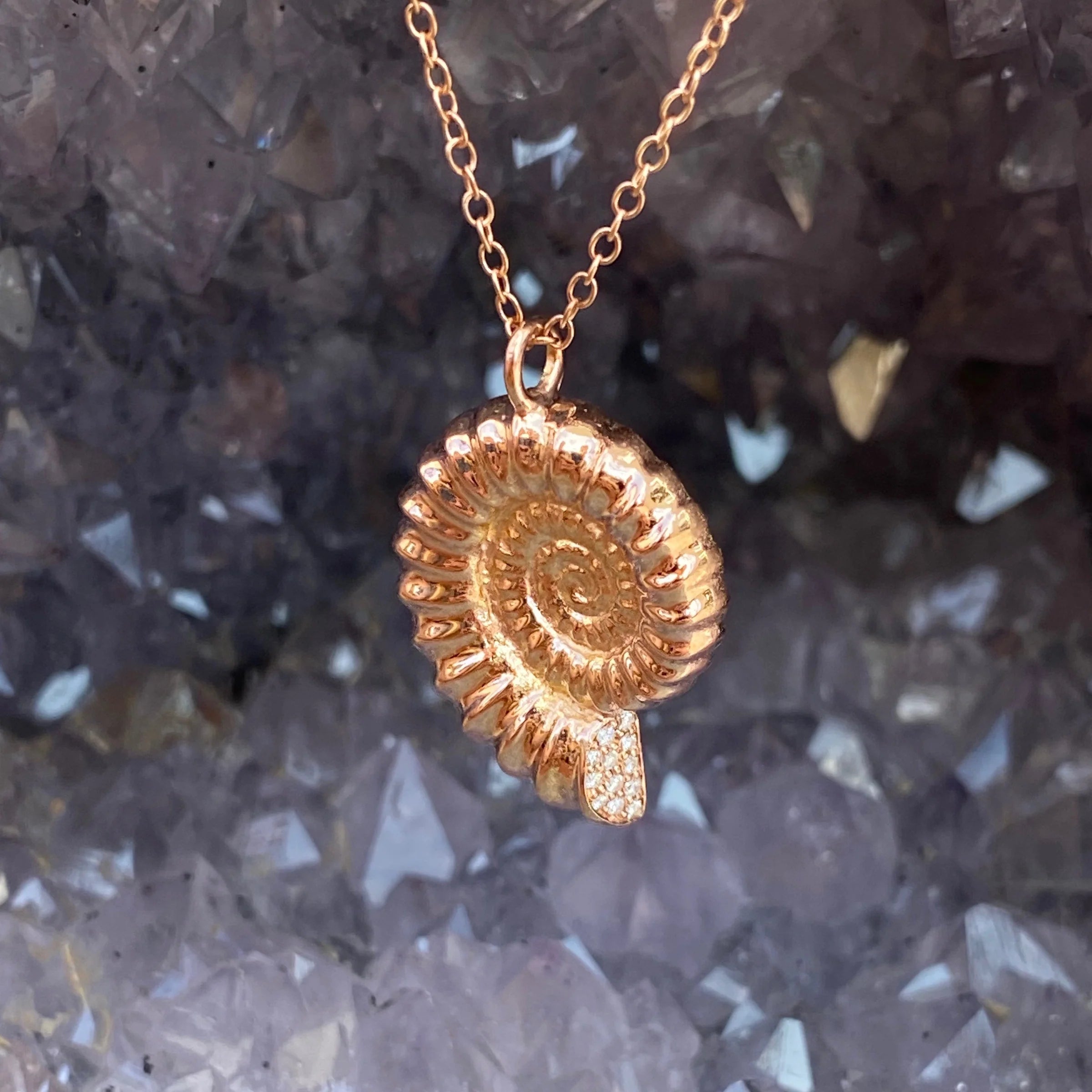 Ammonite Necklace Pendant Necklace Elisabeth Bell Jewelry