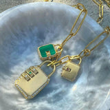 Malachite Mini Padlock Pendant Pendant James Banks Design