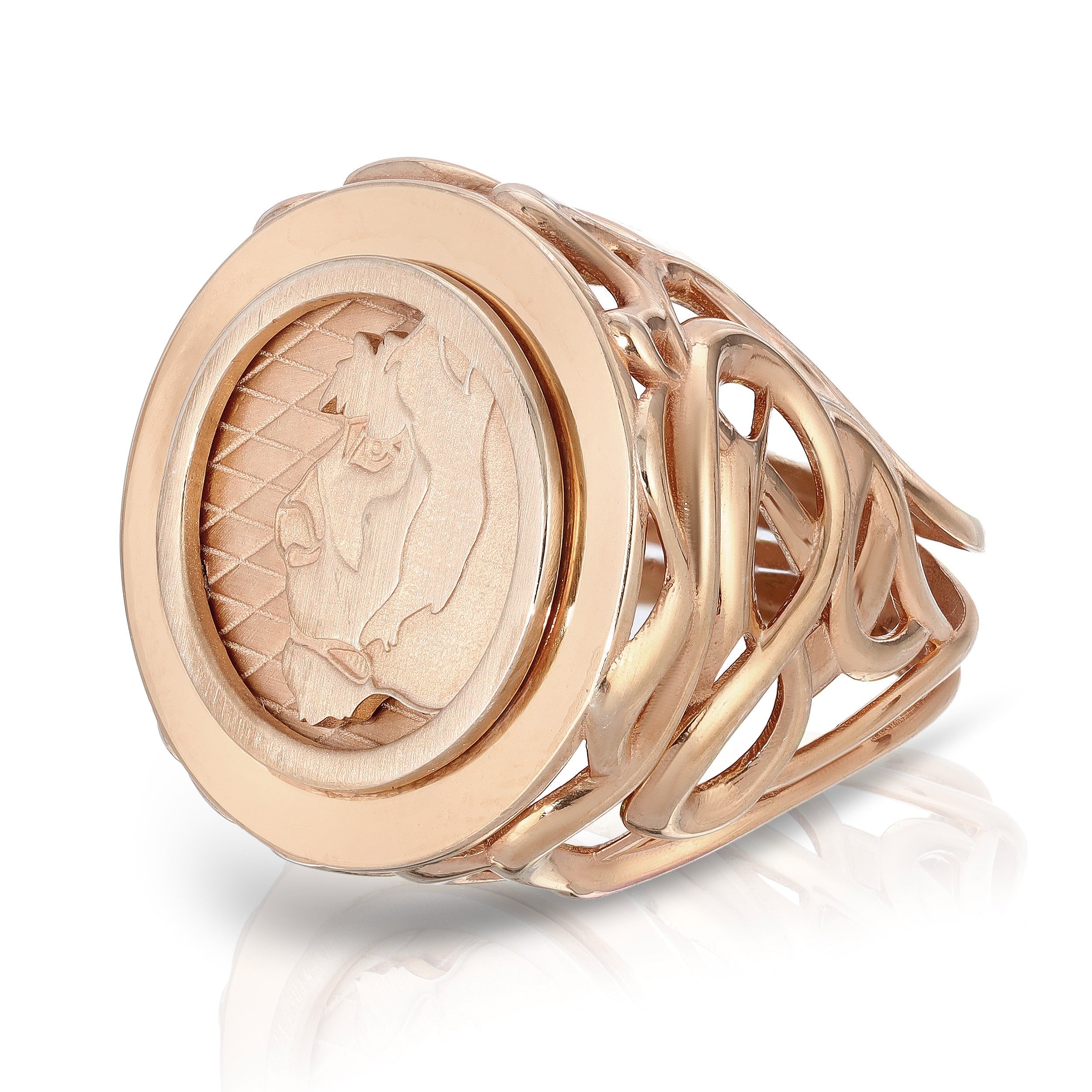 Lioness Coin Statement Ring Statement Ring MAE + LANG 14k Gold Rose gold 6