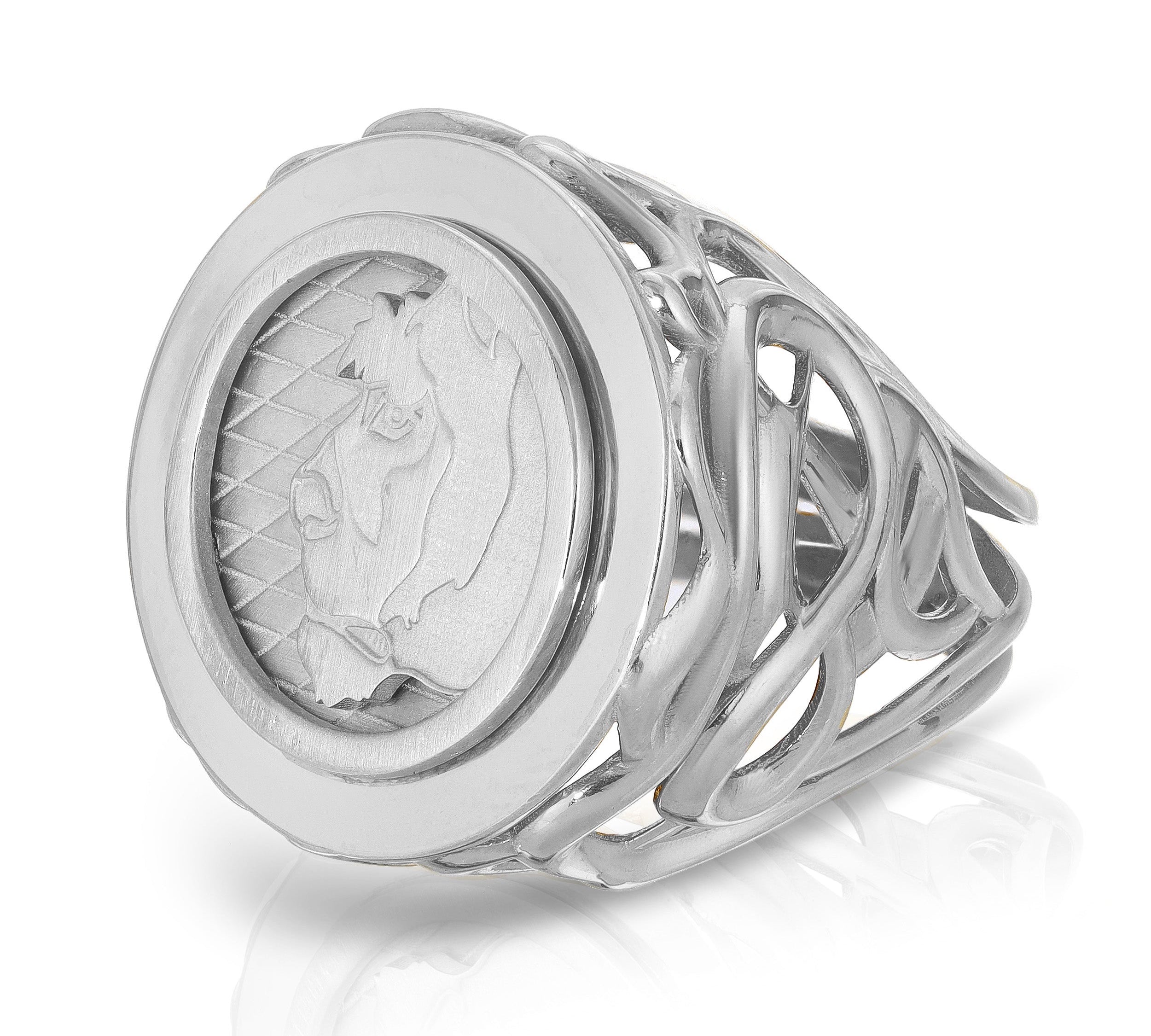 Lioness Coin Statement Ring Statement Ring MAE + LANG 14k Gold White Gold 6