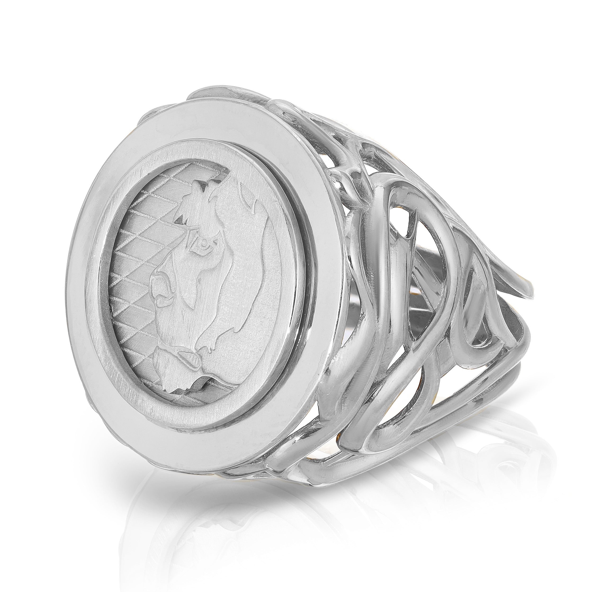 Lioness Coin Statement Ring Statement Ring MAE + LANG 14k Gold White Gold 6