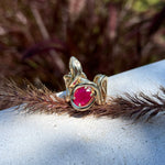 Stone Snake Ring with Diamond Eyes Statement Ring Elisabeth Bell Jewelry