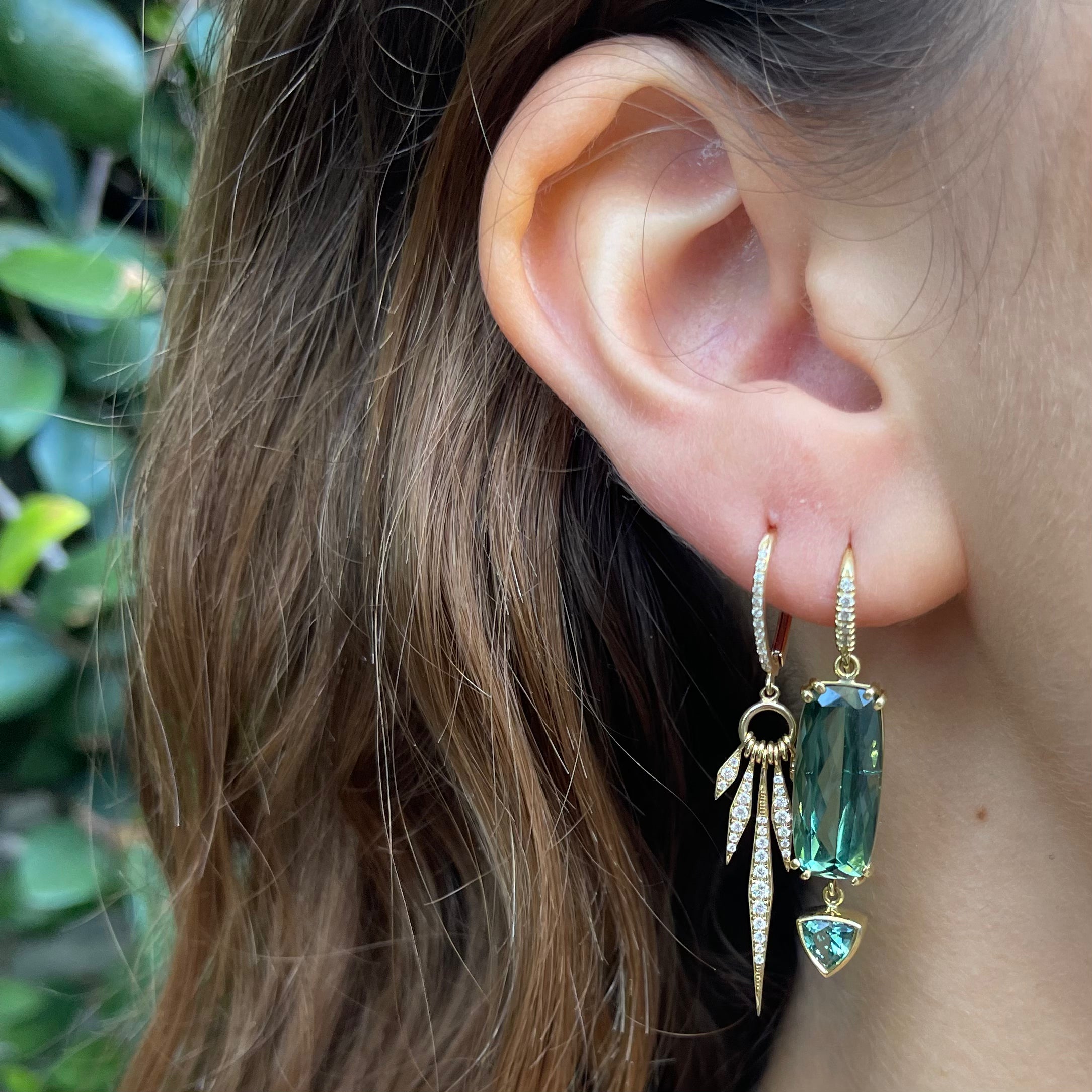 Five-Point Fringe Ring Drop Earring Drop Earrings Roseark Deux   
