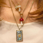 Magic Mushroom Charm with Pave Bail Charm Maura Green   