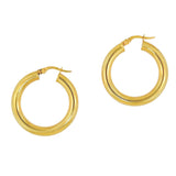 Hollow 14K Hoops, Pair