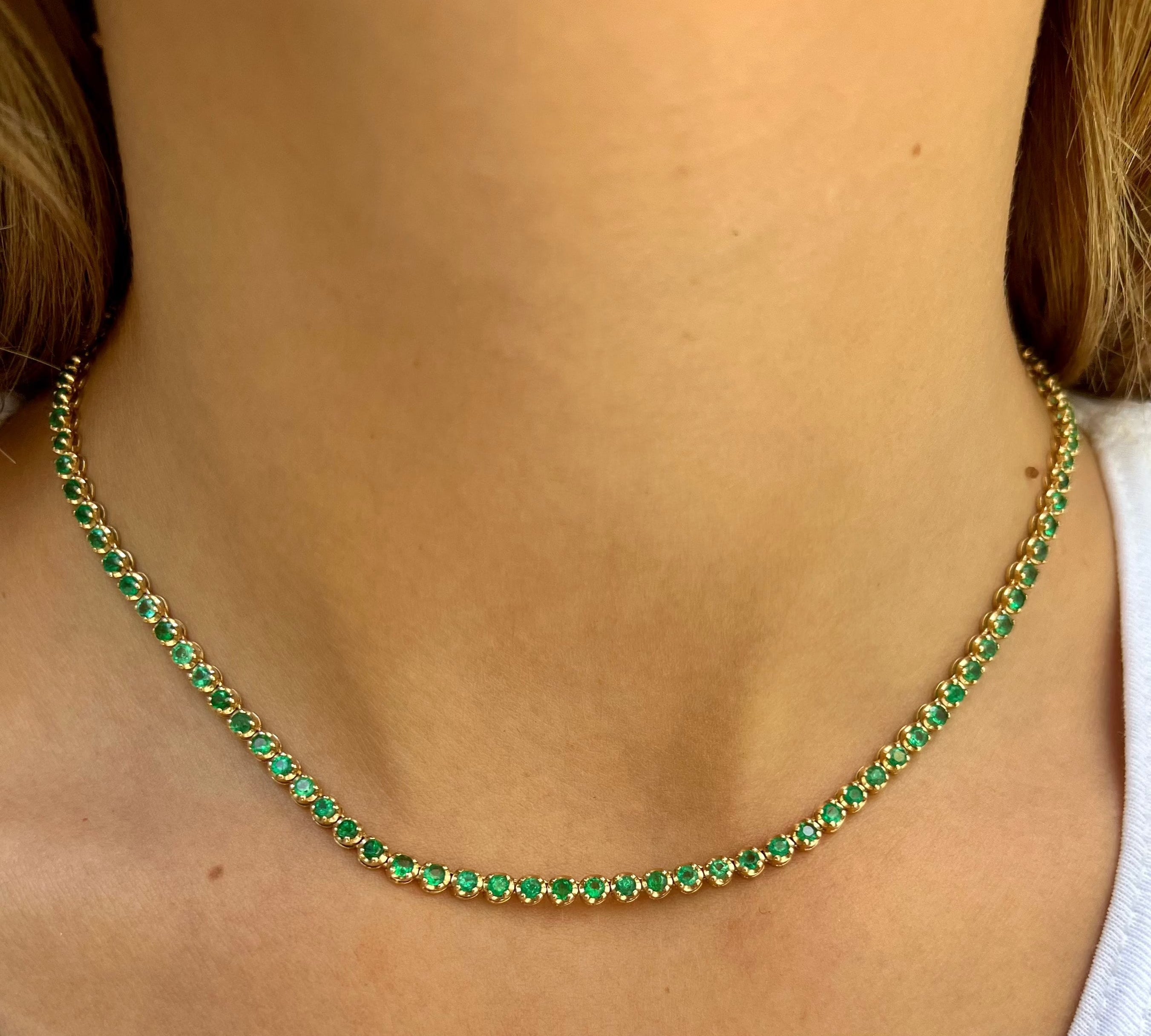 Classic Emerald Tennis Necklace Tennis Necklace Roseark Deux