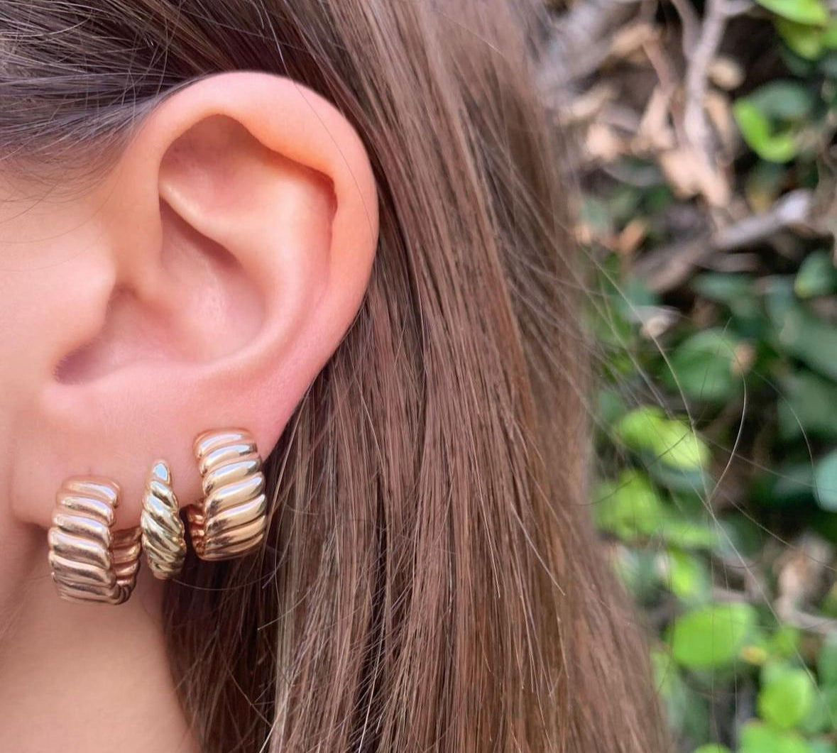 Wave Hoop Hoop Earrings Roseark Deux   