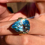 Aquamarine Pear Statement Ring Statement Ring Roseark Jewelry