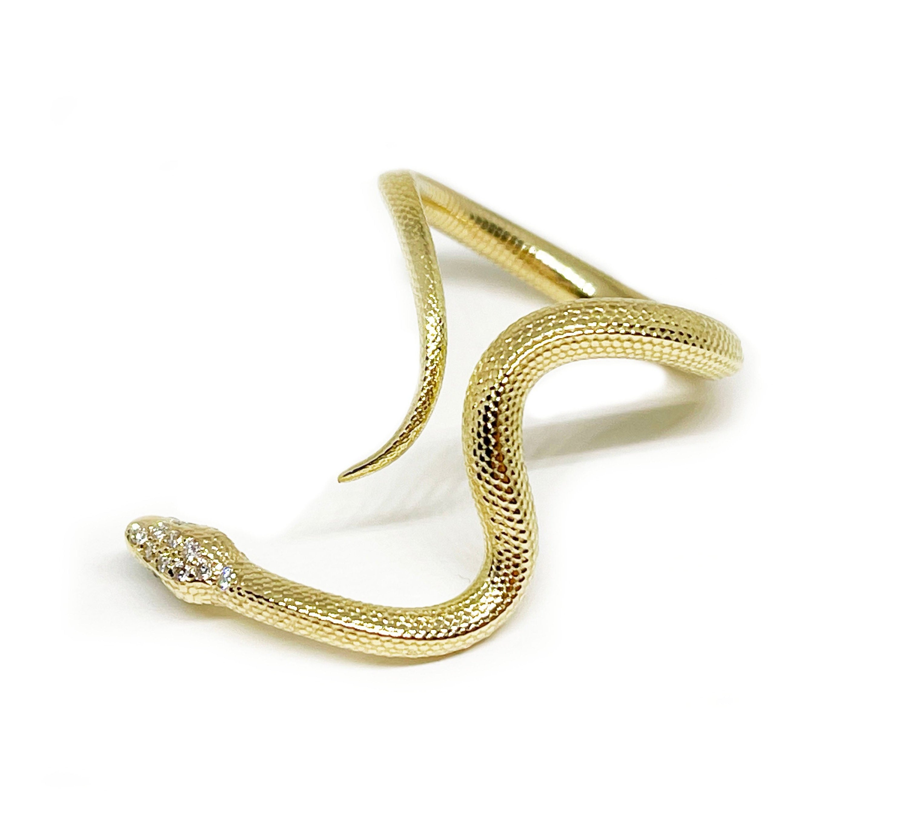 Textured Snake Ring Statement Ring Perez Bitan