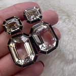 Double Drop Inlay Earrings Statement Earrings Goshwara