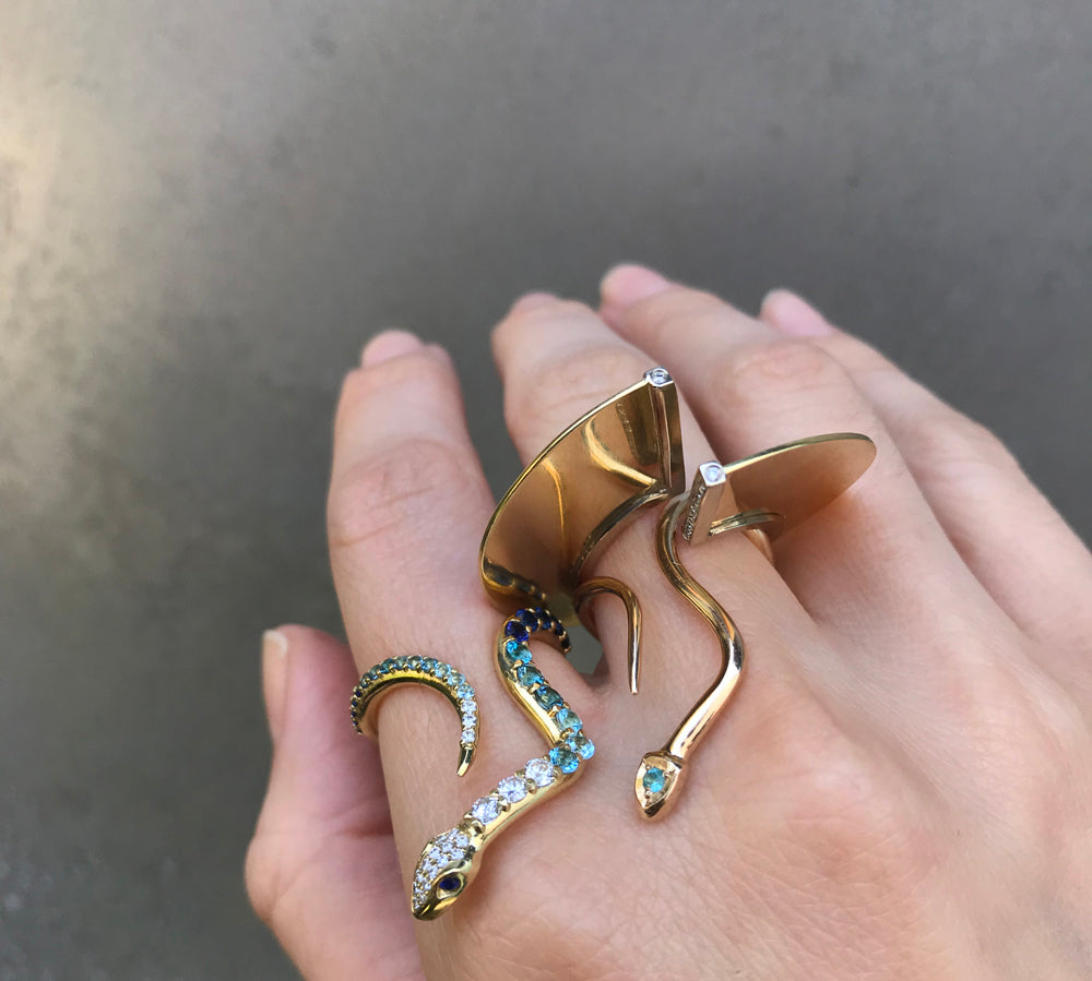 Rainbow Split-Circle Ring Statement Ring Perez Bitan