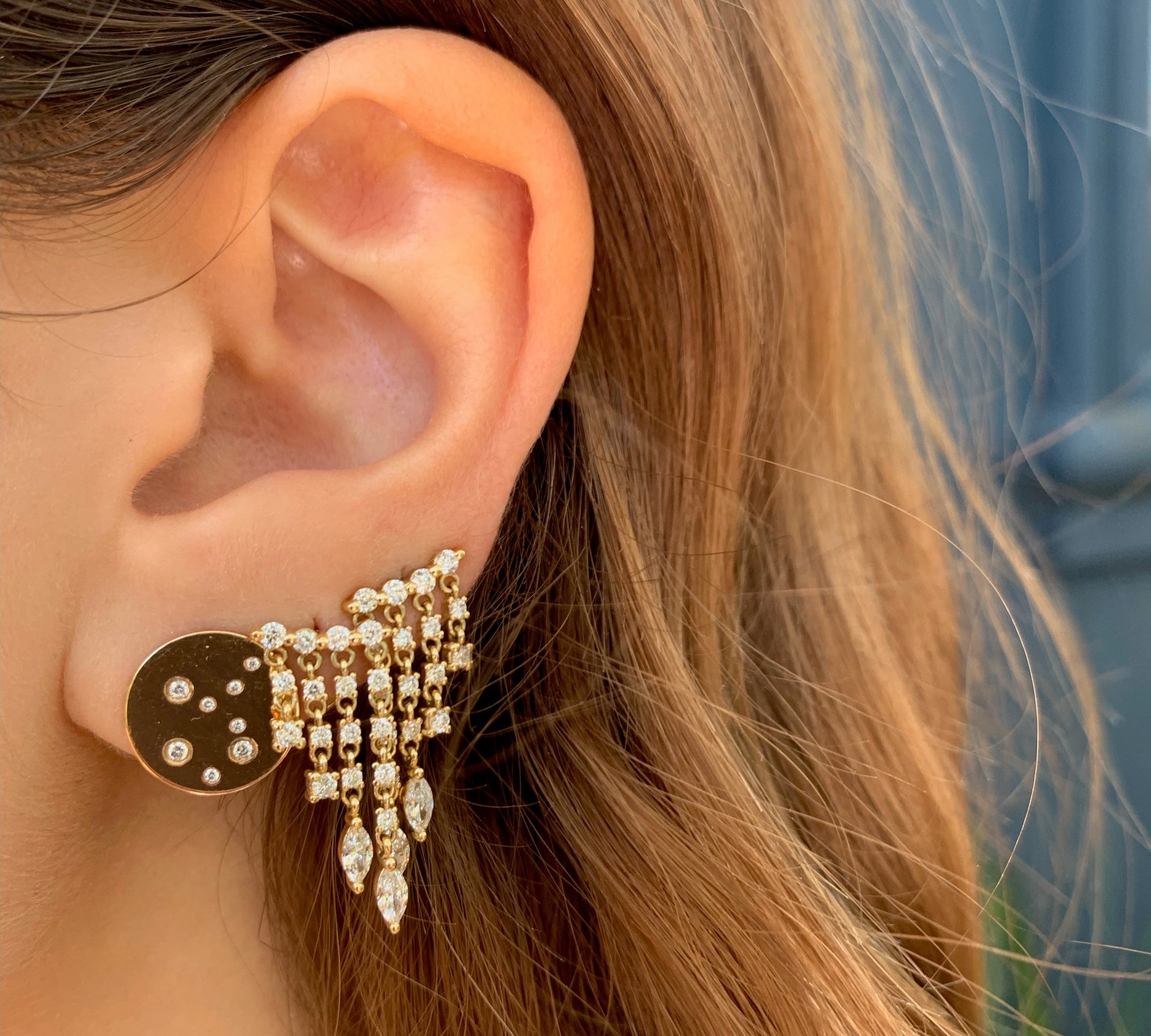 Angel Wing Diamond Crawler Earrings Drop Earrings Roseark Deux