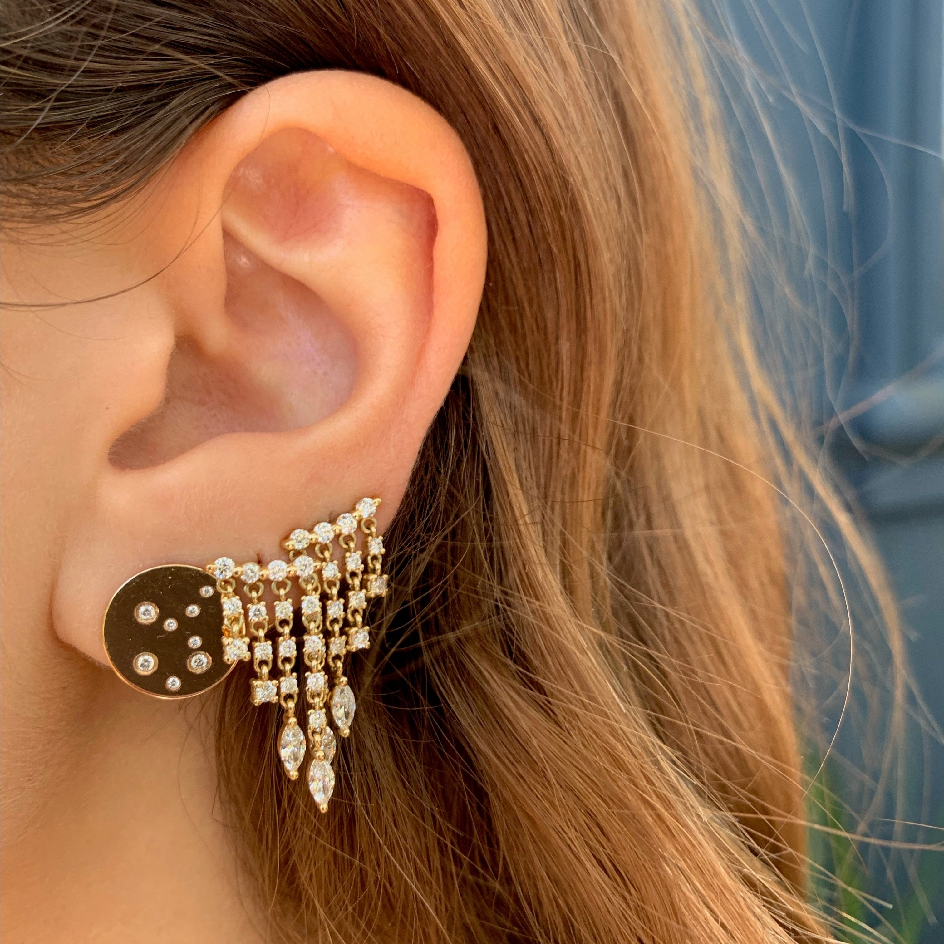 Angel Wing Diamond Crawler Earrings Drop Earrings Roseark Deux