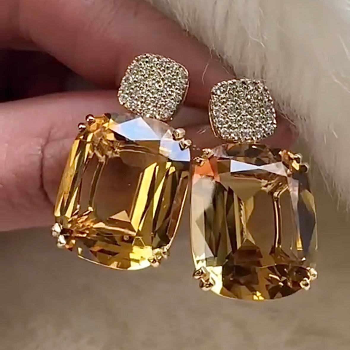 Pave Top Drop Earrings Drop Earrings Goshwara