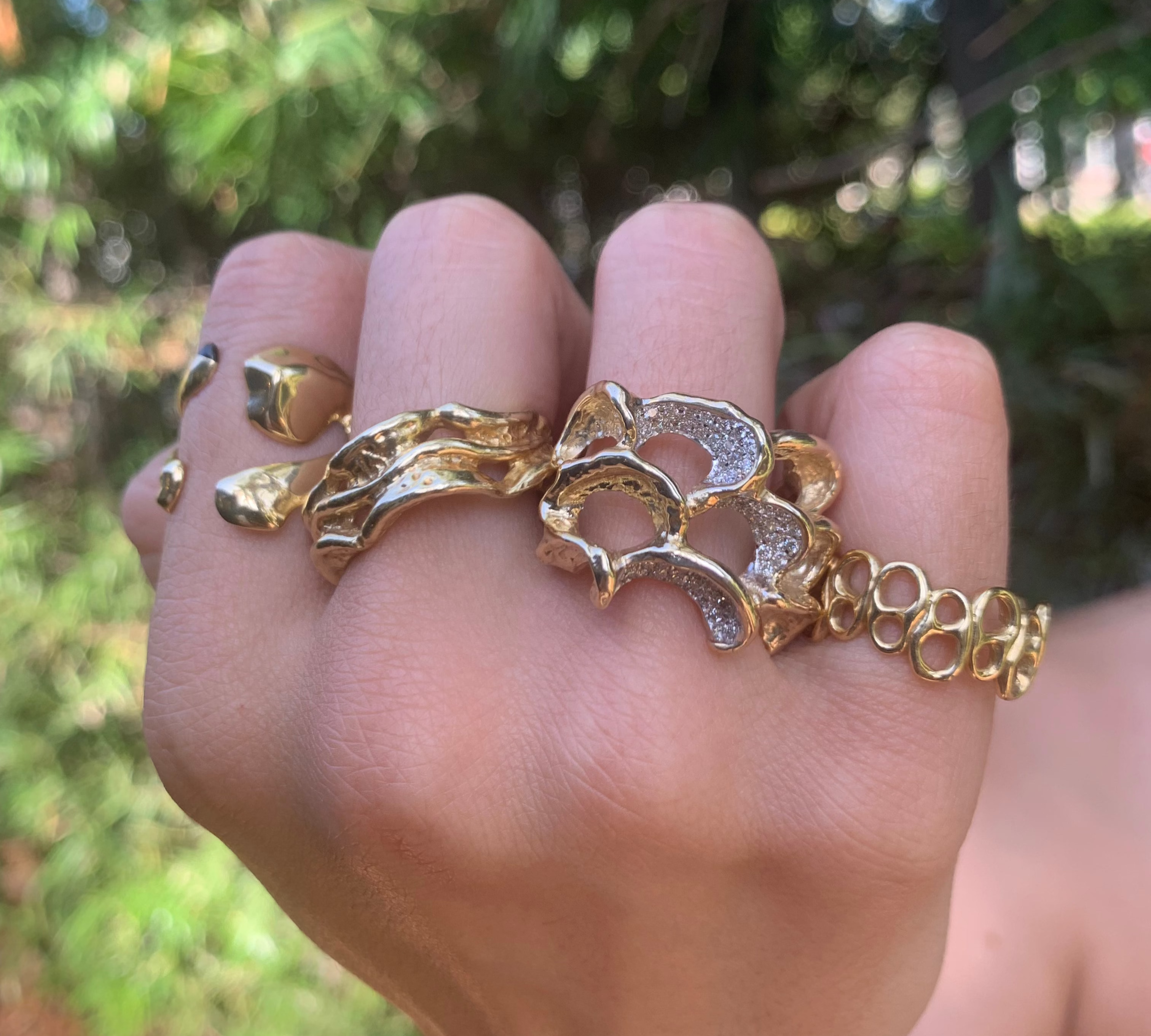 Triple Wave Ring Cocktail Ring Yakira Rona