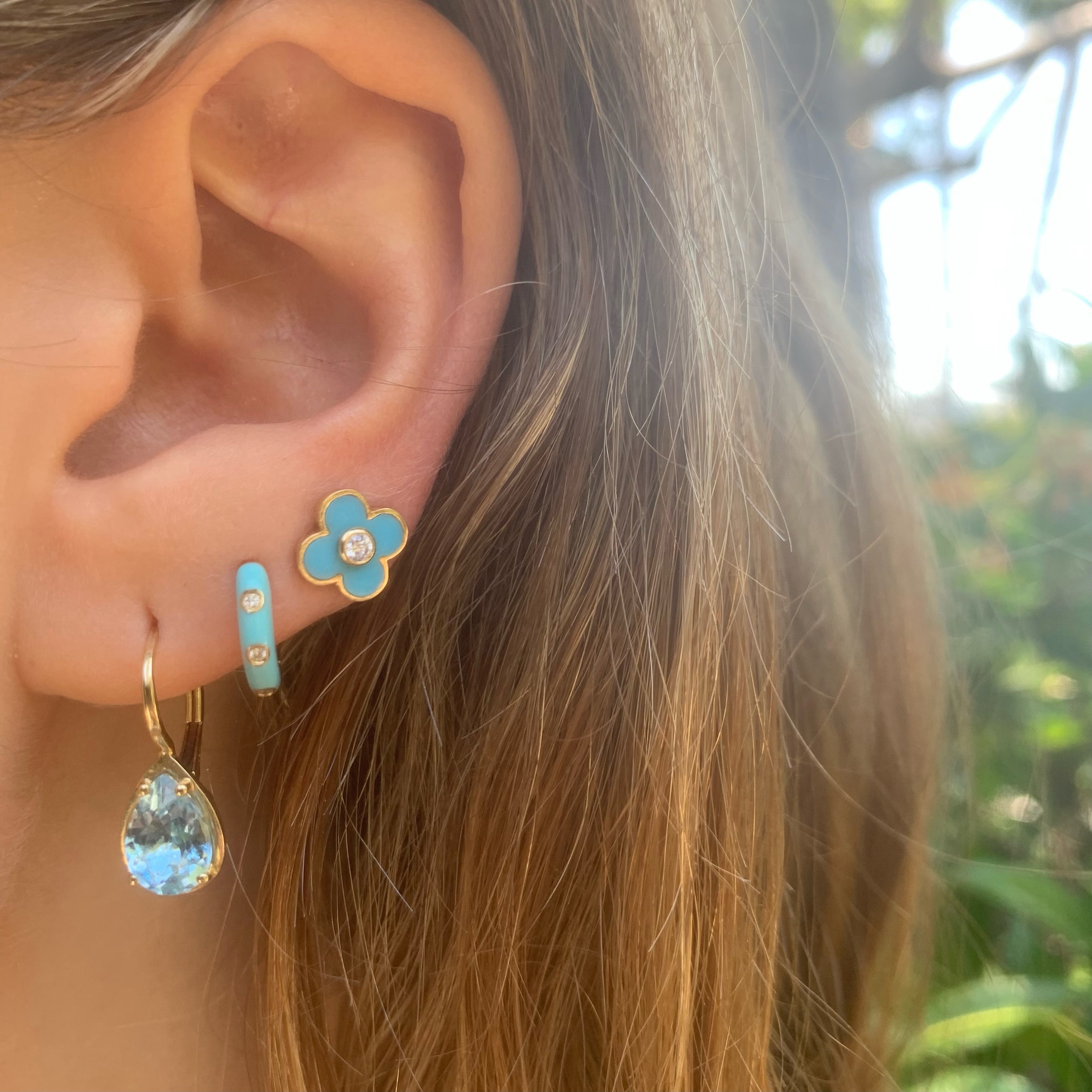 Aquamarine Teardrop Earring Drop Earrings Roseark Deux