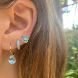 Enamel Tri-Diamond Huggie Huggies Roseark Deux   