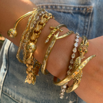 Diamond Fox Cuff with Emerald Eyes Bangle Roseark