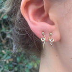 Diamond Snake Climber Stud with Emerald Stud Earrings Roseark Deux