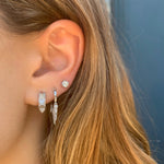 Five Diamond Fringe Drops Huggie Huggie Earrings Roseark Deux