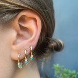 Turquoise Diamond Triangle-Fringe Hoop Hoop Earrings Roseark Deux