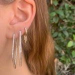 Angular Hoops with Diamonds, Pair Hoop Earrings Roseark Deux