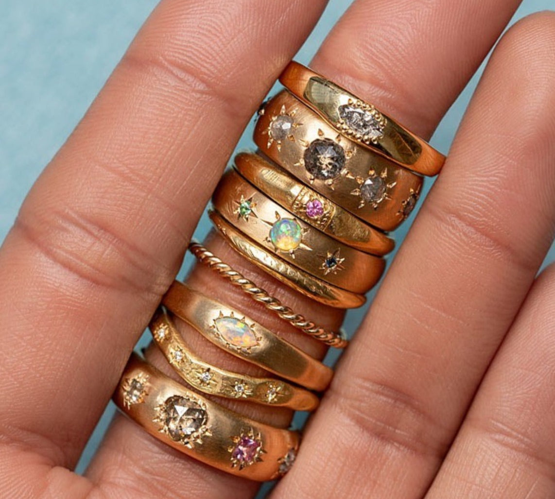 Marquise Wonky Stackable Diamond Ring Ring Sarah Gardner Fine Jewelry