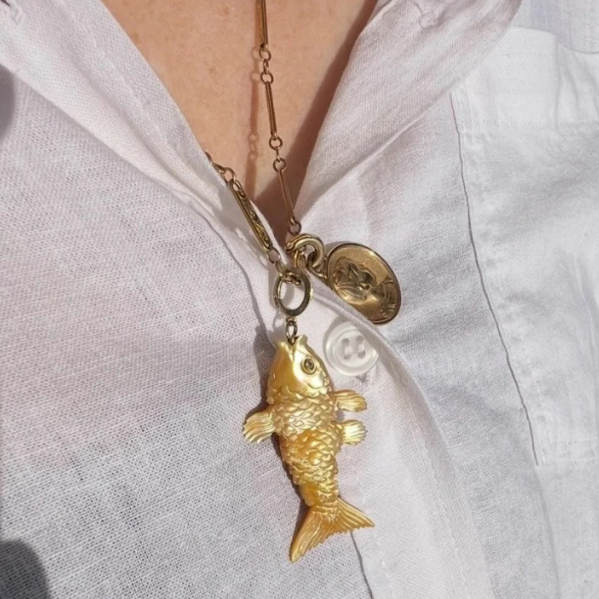 Articulated Fish Pendant Pendant Maura Green