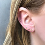 Tiny Skull Stud with Diamond Eyes Stud Earrings Jaine K Designs