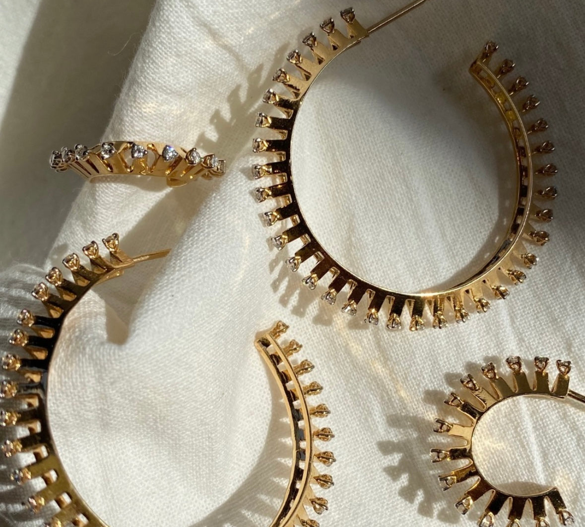 Tricone Loop Earrings, Large Hoop Earrings Ritique