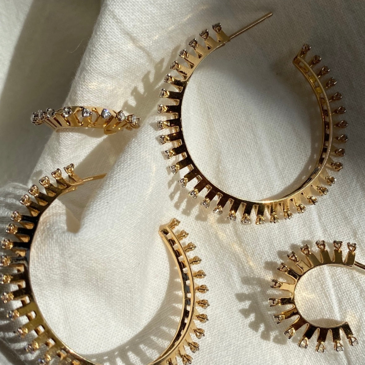 Tricone Loop Earrings, Large Hoop Earrings Ritique