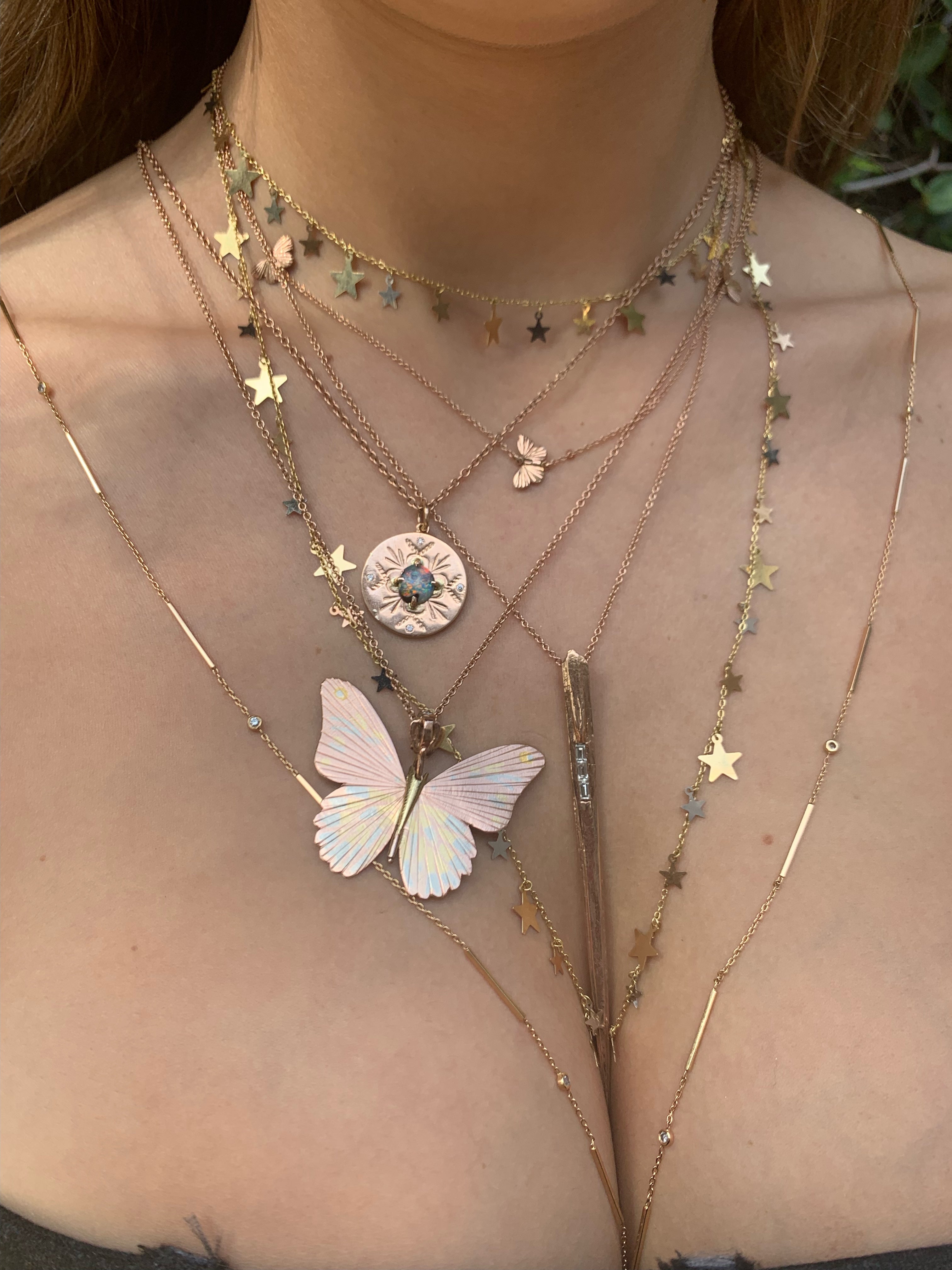 Stingray Necklace with Diamonds Pendant Necklace Elisabeth Bell Jewelry