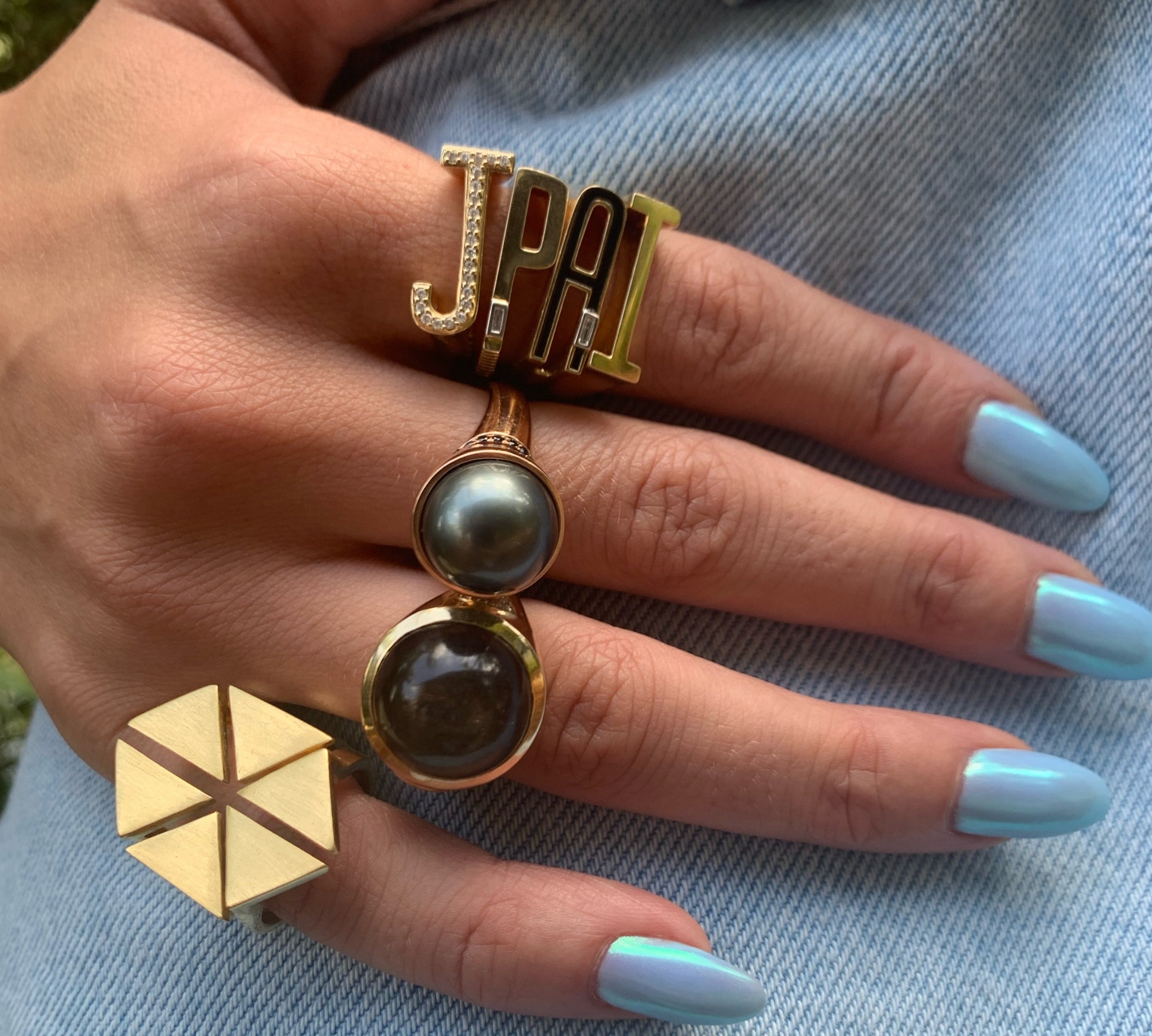 Floating Triangle Ring Statement Ring Karma El-Khalil