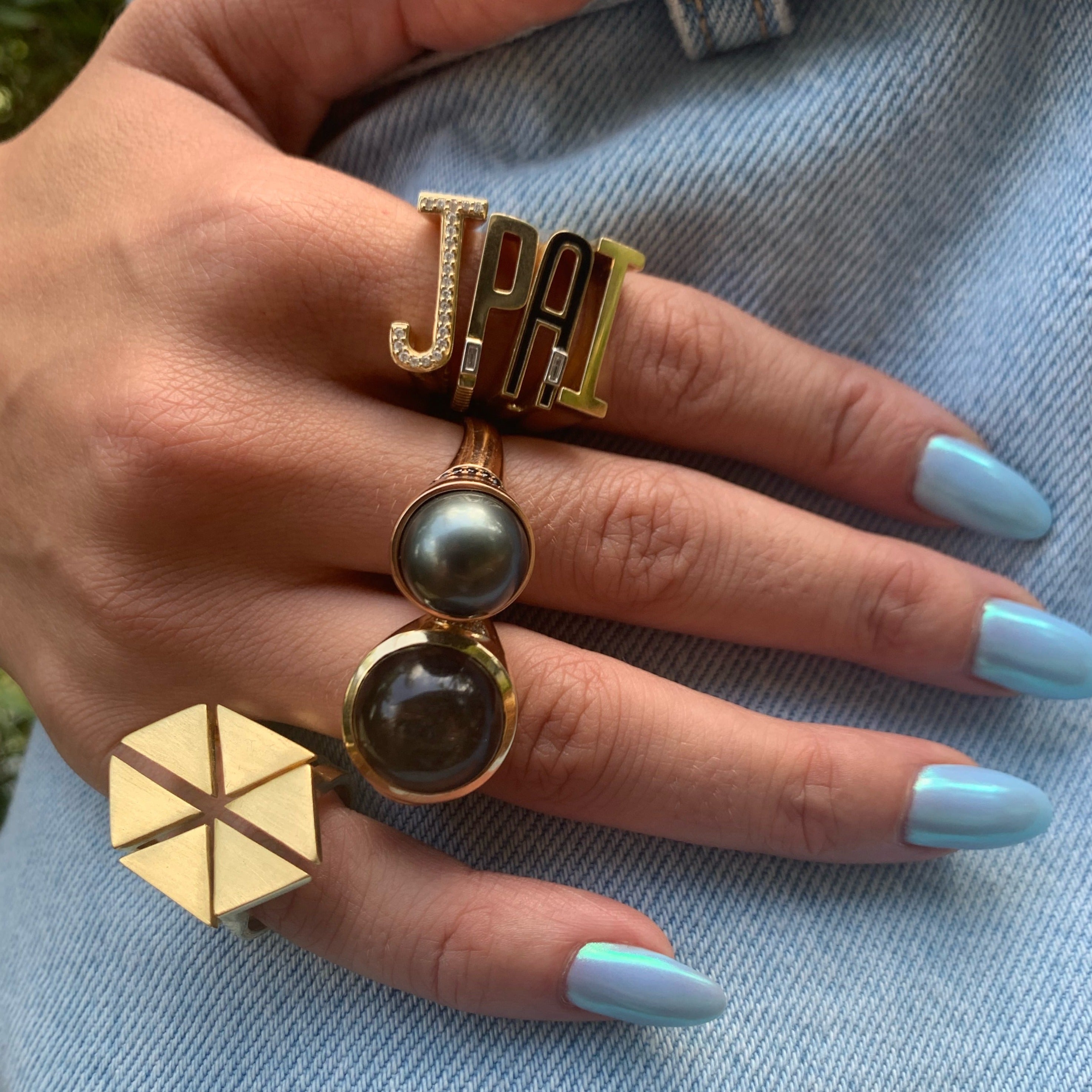 Floating Triangle Ring Statement Ring Karma El-Khalil
