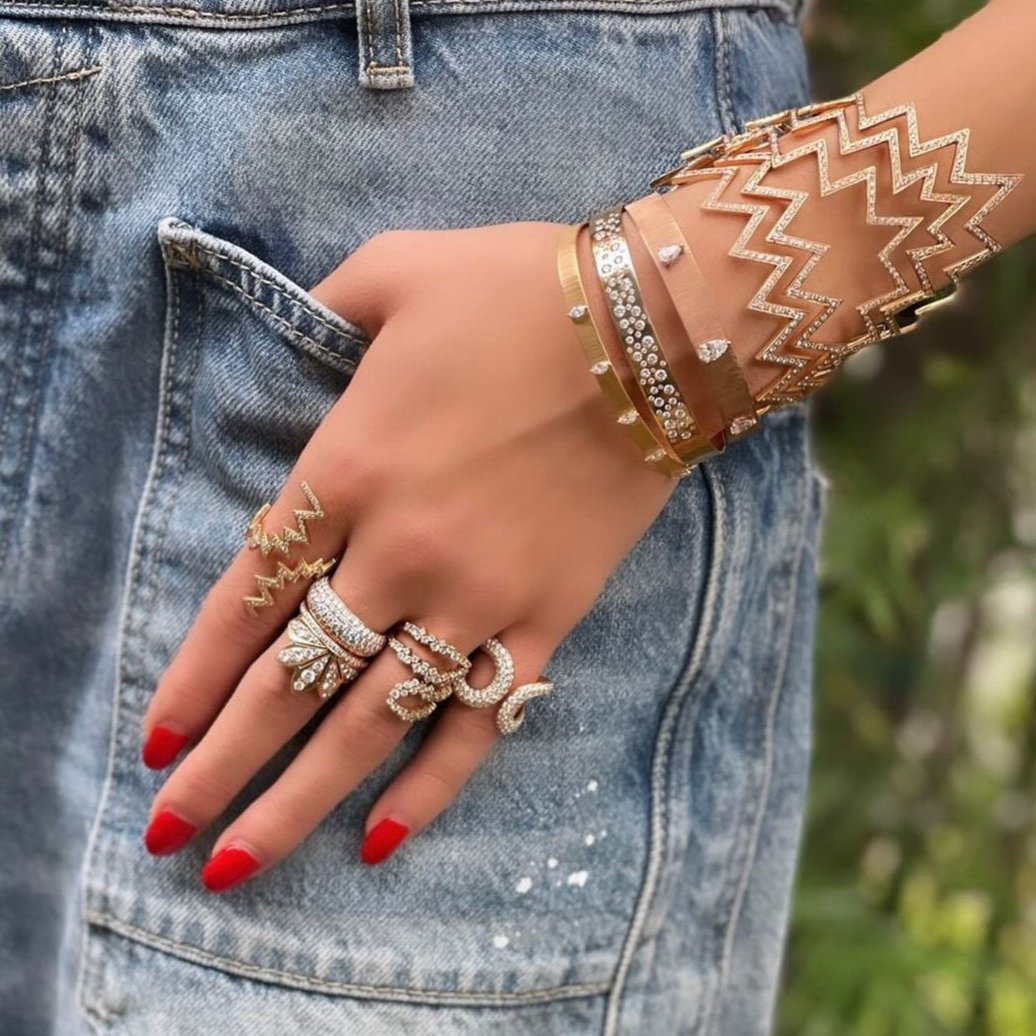 Ikat Diamond Bracelet Statement Bracelet Jagga Jewelry